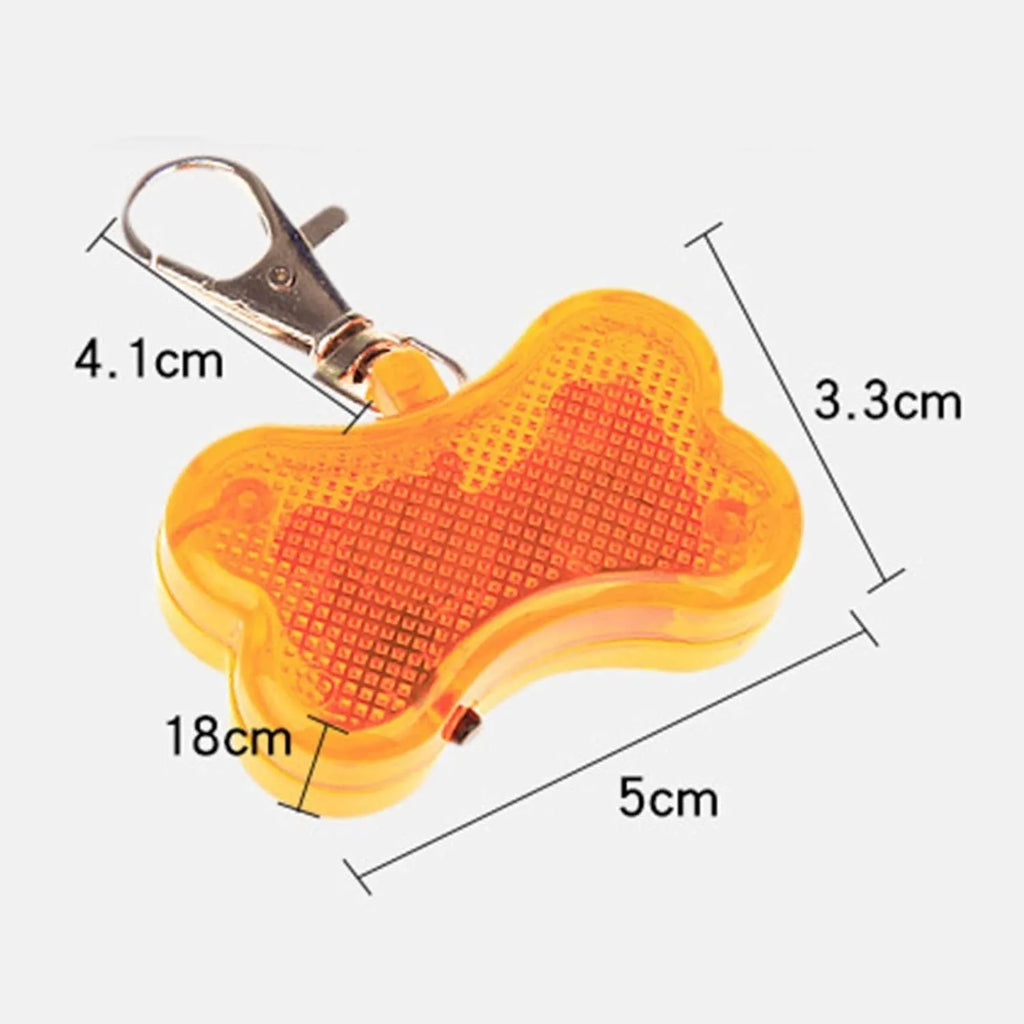 Small LED bone shaped pendant light for pets available in multiple colours with flashing modes