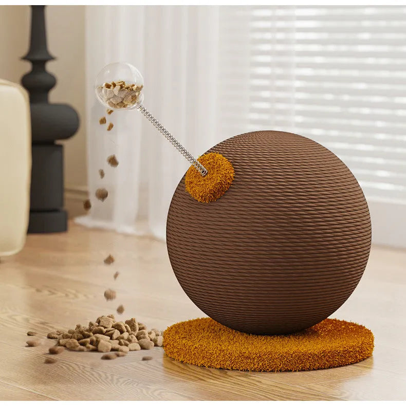 Large and small hemp rope cat scratching boards with cat grasping ball and tumbler patterns