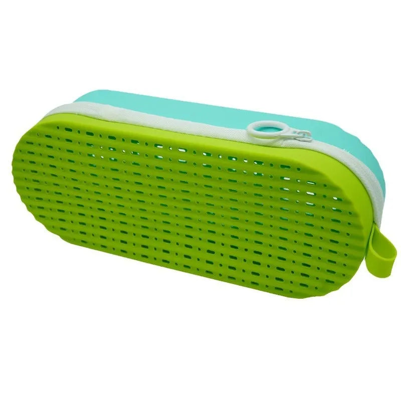 Silicone glasses case in long hand shape, showcasing the 200mm length and modern simplicity design.