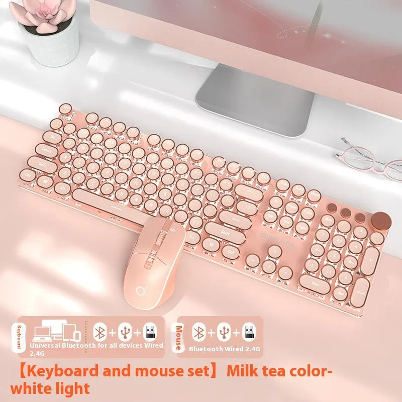 Matcha colour 87-key mechanical gaming keyboard with white backlight and multifunctional knob on aluminium alloy body