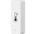 White WiFi temperature humidity sensor with compact rectangular design showing digital display