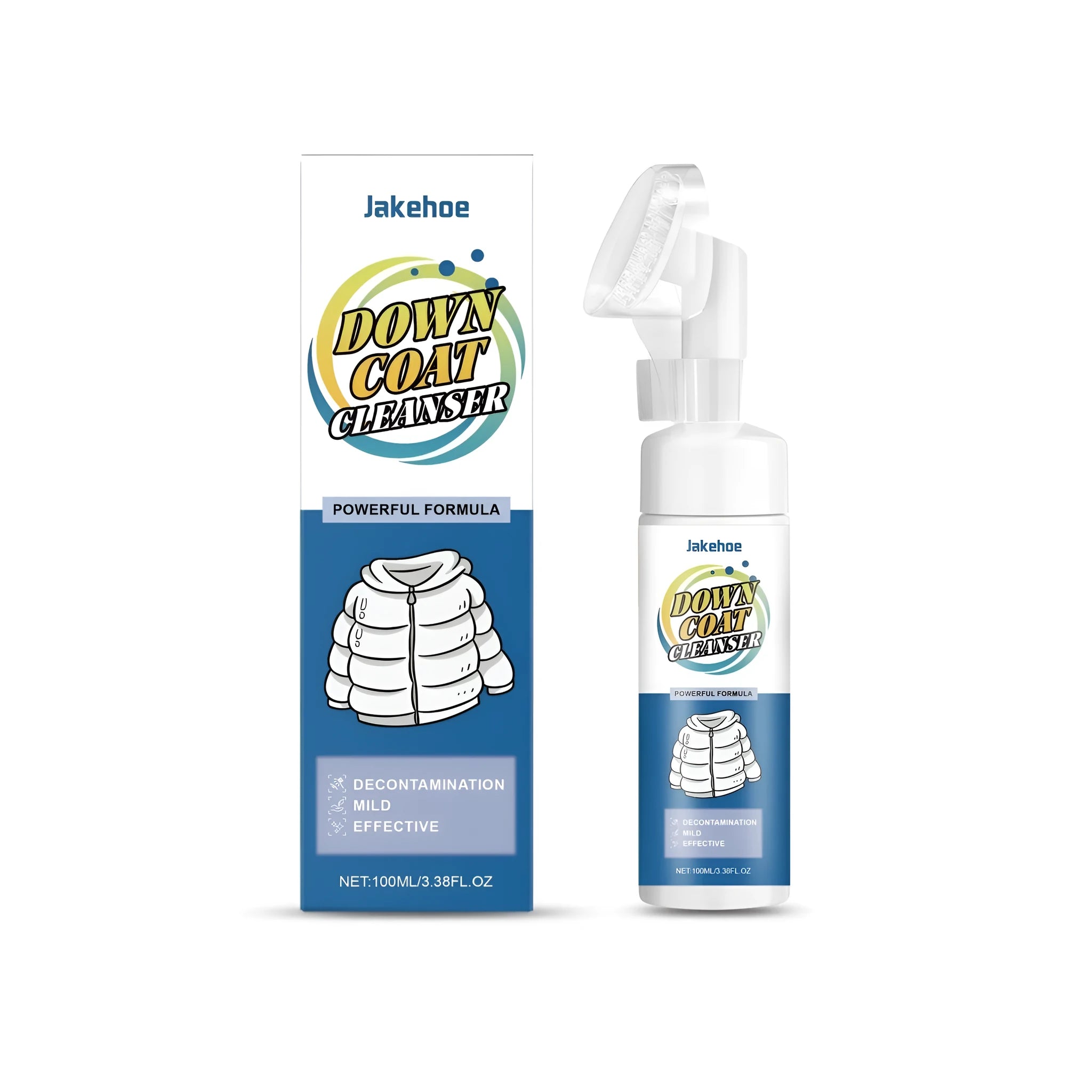 100 ml bottle of concentrated down coat cleanser liquid detergent for delicate fabrics and feather-filled items
