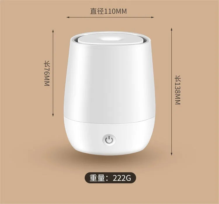 White USB aroma diffuser with simulated flame effect and humidifier function