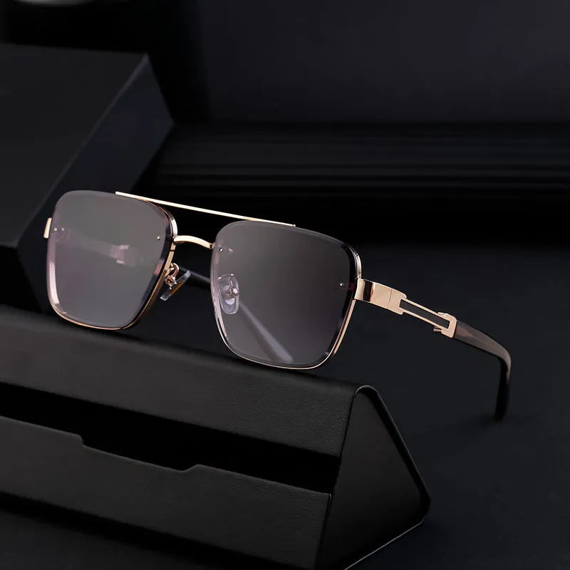 Men's vintage sunglasses with UV protection PC lenses in various colour options.