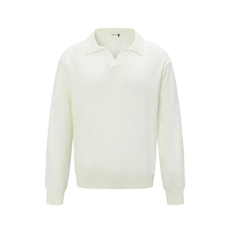 Loose-fitting creamy-white acrylic blend pullover sweater for women on a hanger.