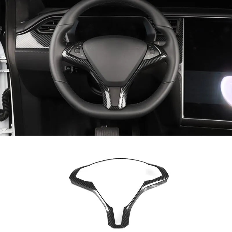 Carbon fibre colour ABS plastic steering wheel decorative frame for Tesla Model S special models