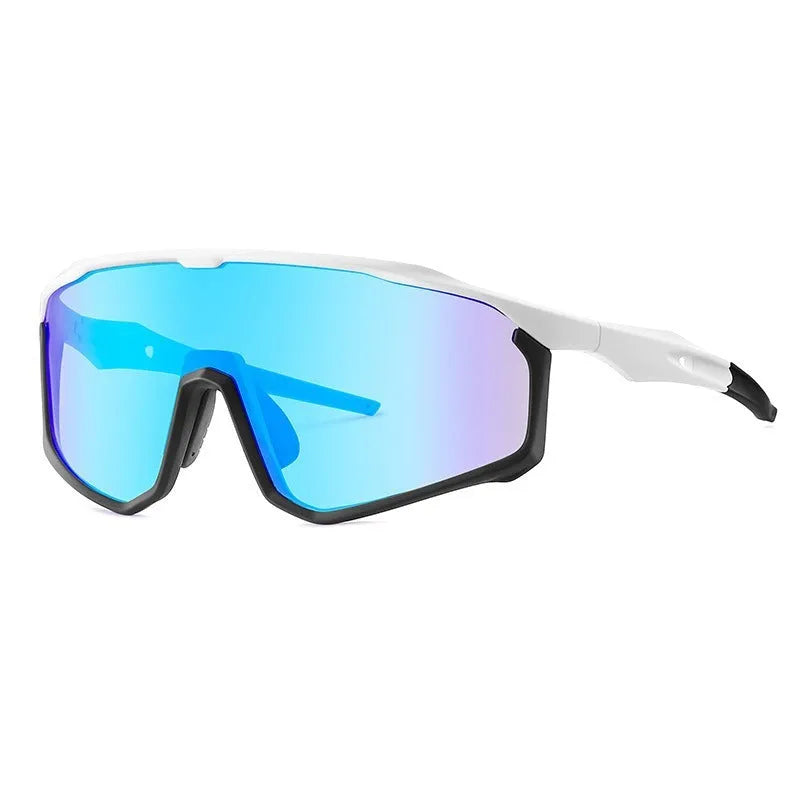 Colourful mountaineering goggles with full-frame construction and UV protection lenses for climbing and hiking