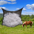 Black woven polyethylene rope hanging feeding bag for horses and cattle