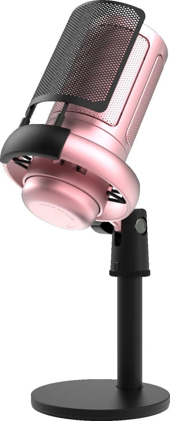 RGB condenser USB microphone with 150cm cable in black, white, and pink colour options