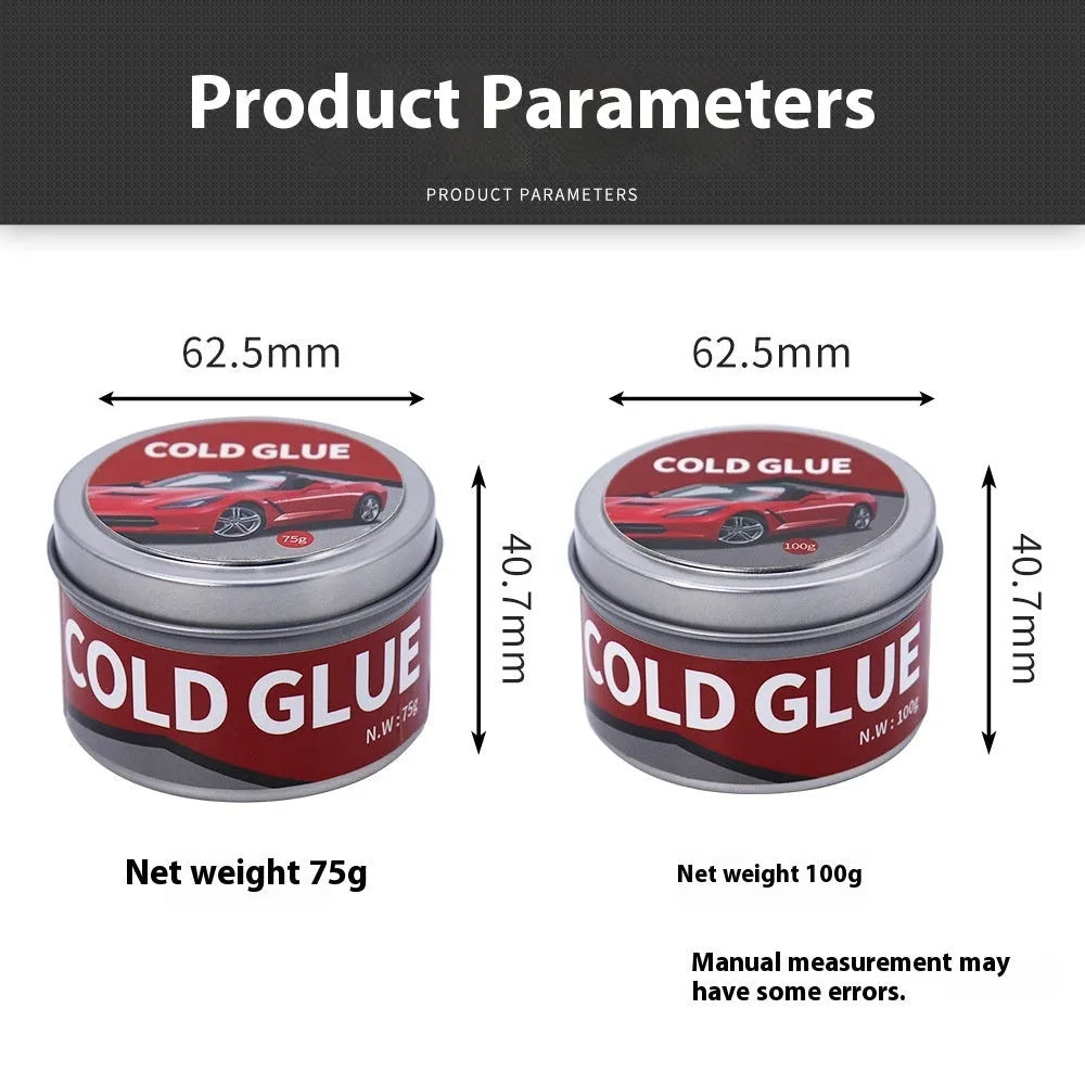 Automobile repair cold glue container for car dent and depression repairs