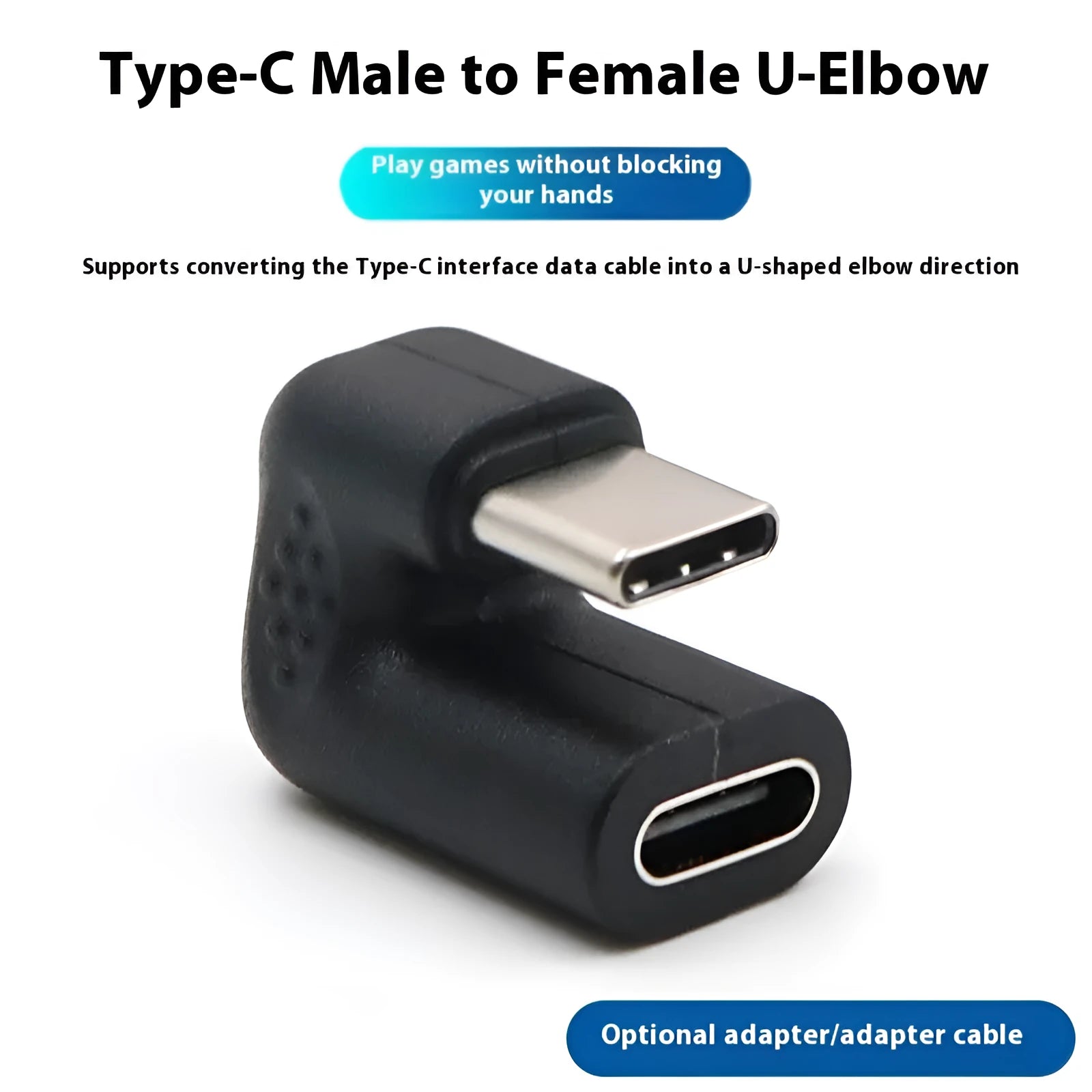 Plastic male to female adapter extension cable with U-bend adapter style for mobile devices