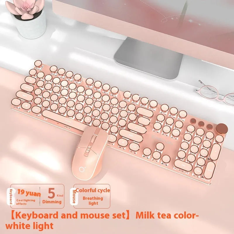 Matcha colour 87-key mechanical gaming keyboard with white backlight and multifunctional knob on aluminium alloy body