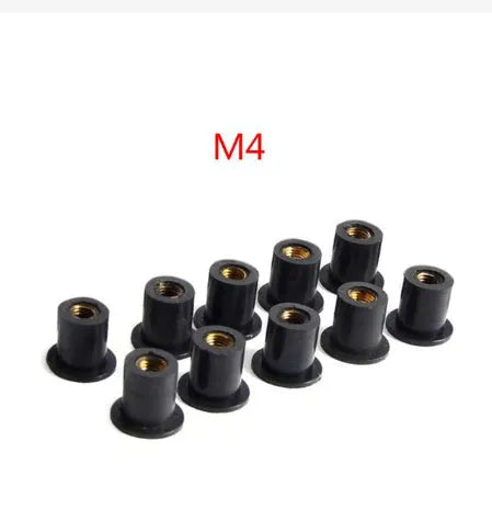 Motorcycle windshield brass rubber expansion nuts in M4 M5 M6 sizes