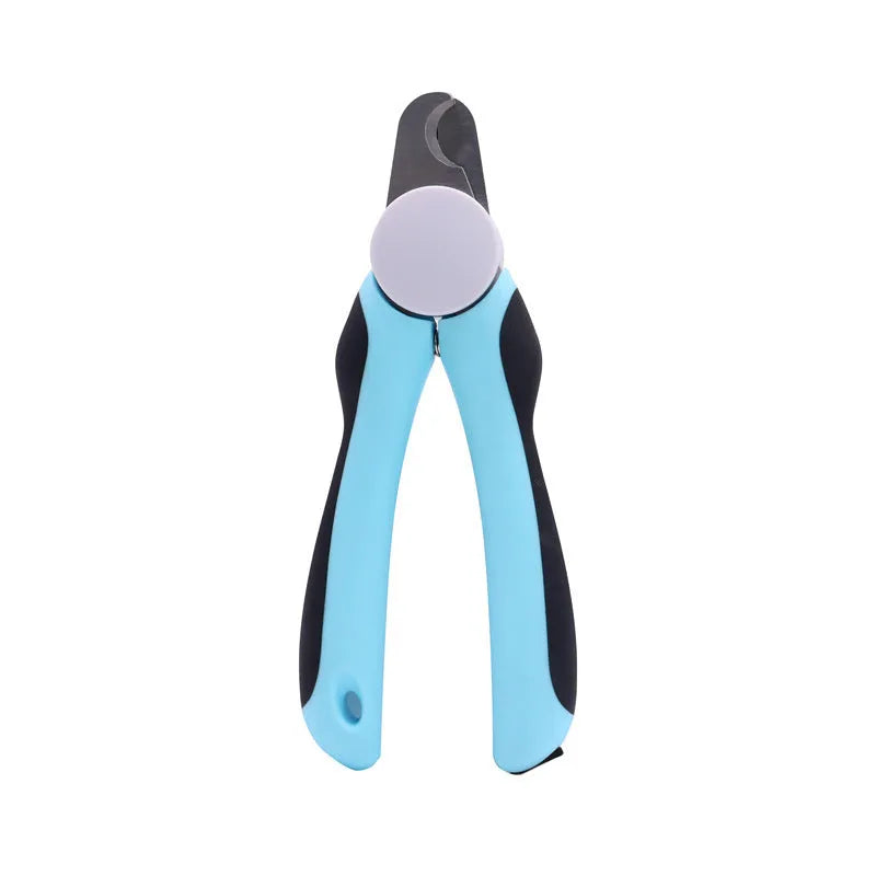 Blue heavy duty dog nail clippers with safety guard for large breeds