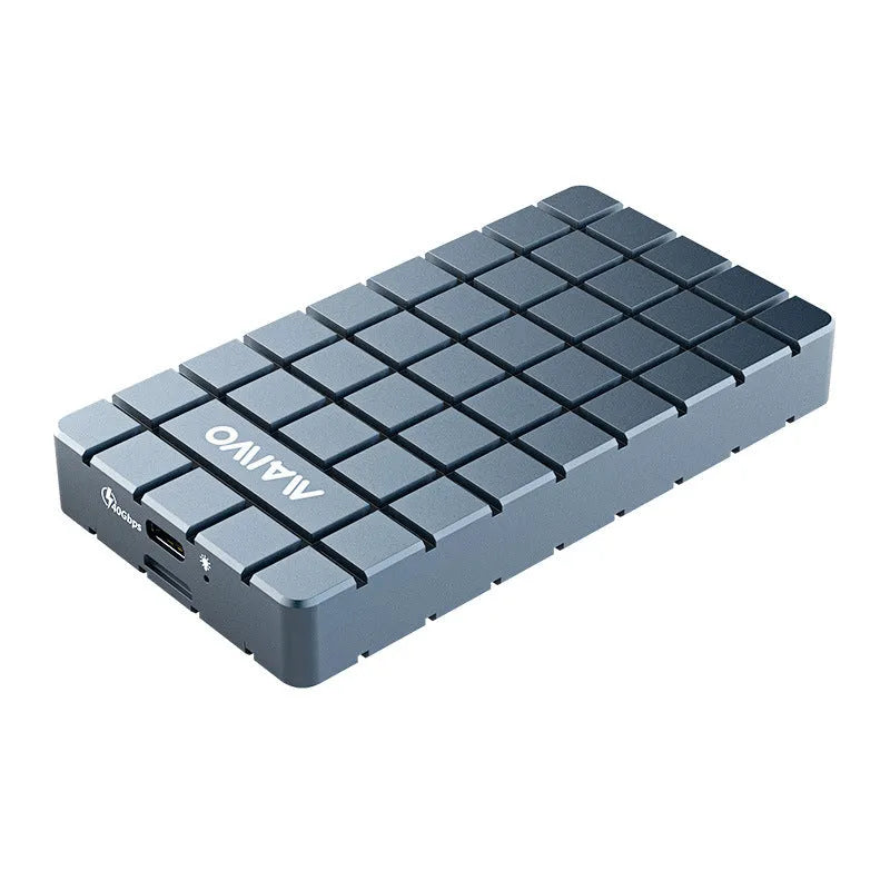 Silver aluminium USB4 hard disk box for M.2 NVMe SSDs with 40Gbps speed