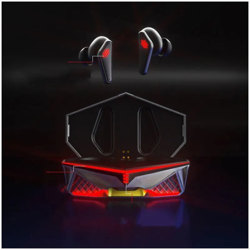 K98 Black True Wireless Stereo Bluetooth gaming headset with charging bay.