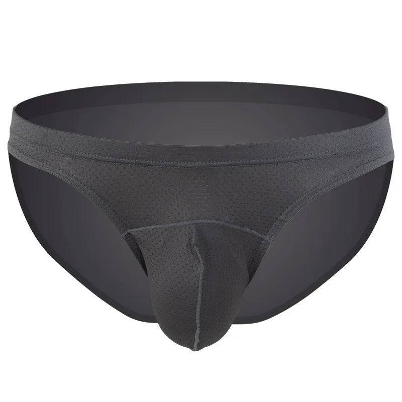 Men's transparent nylon underwear in loose fit showing breathable fabric construction