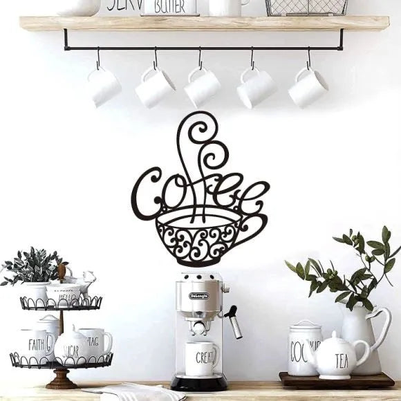 Black iron silhouette English letters wall decoration measuring 26x28cm