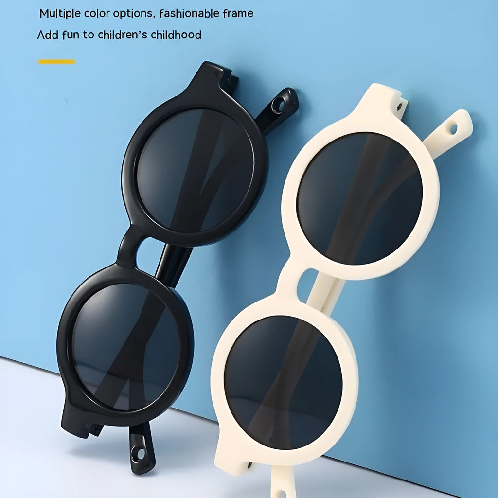 Children's silicone sunglasses for 0-3 years with round frames in multiple colours