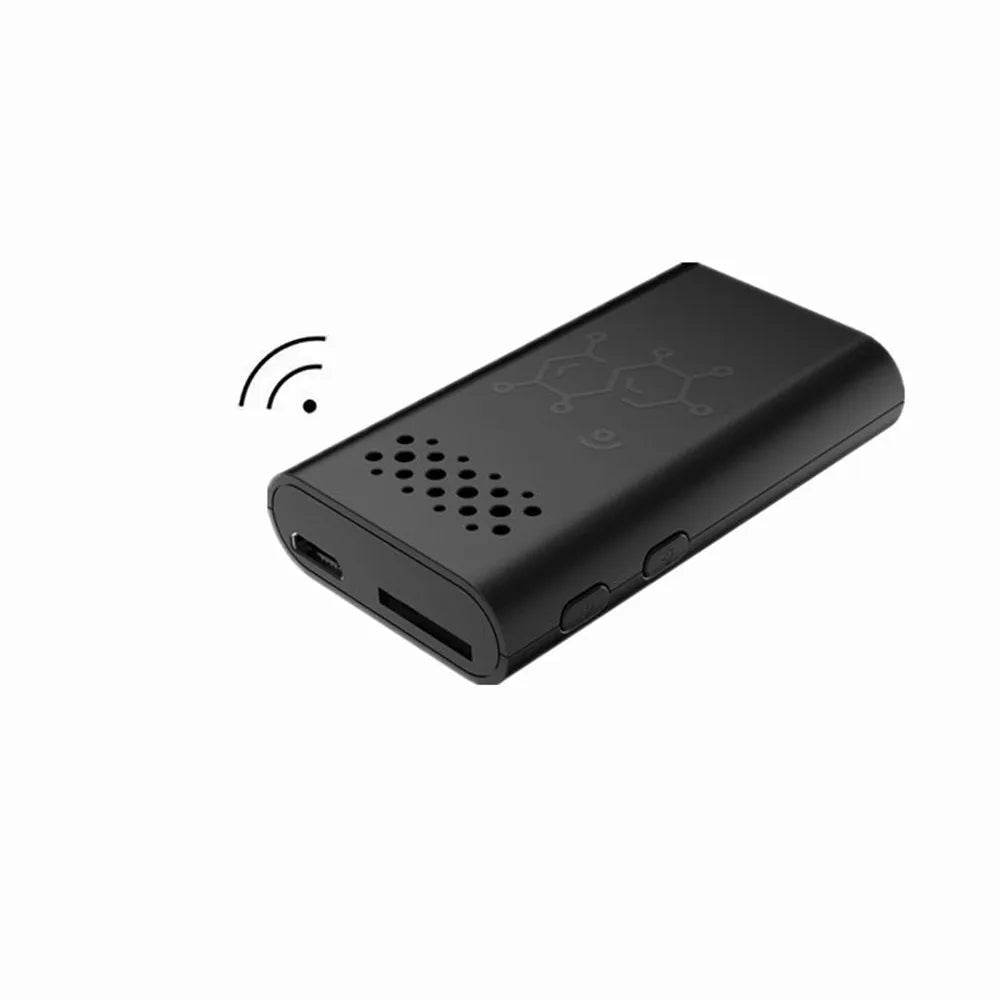 Black smart security camera with 1080p HD video for indoor baby monitoring and home security