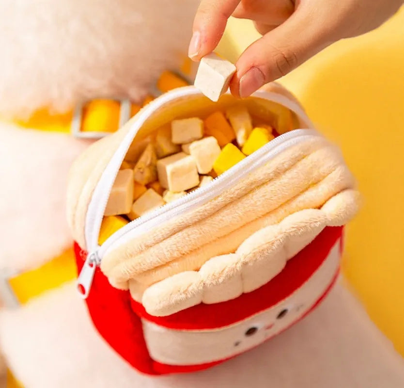 Cartoon hamburger chips design adjustable vest leash for cats and dogs with escape-proof construction