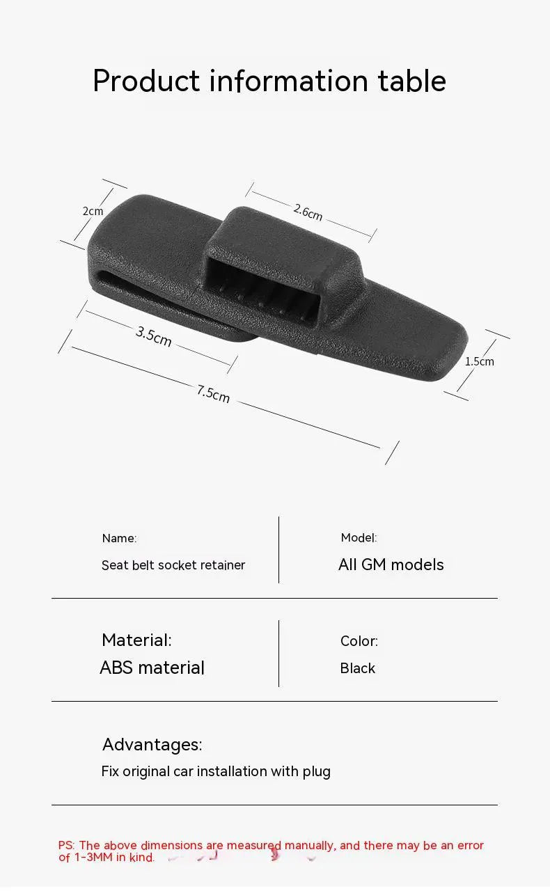 Black ABS plastic car seatbelt stopper clip pair for tension adjustment