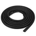 Black rubber sliding door seal for Toyota Hiace high roof, 5 metre length shown coiled