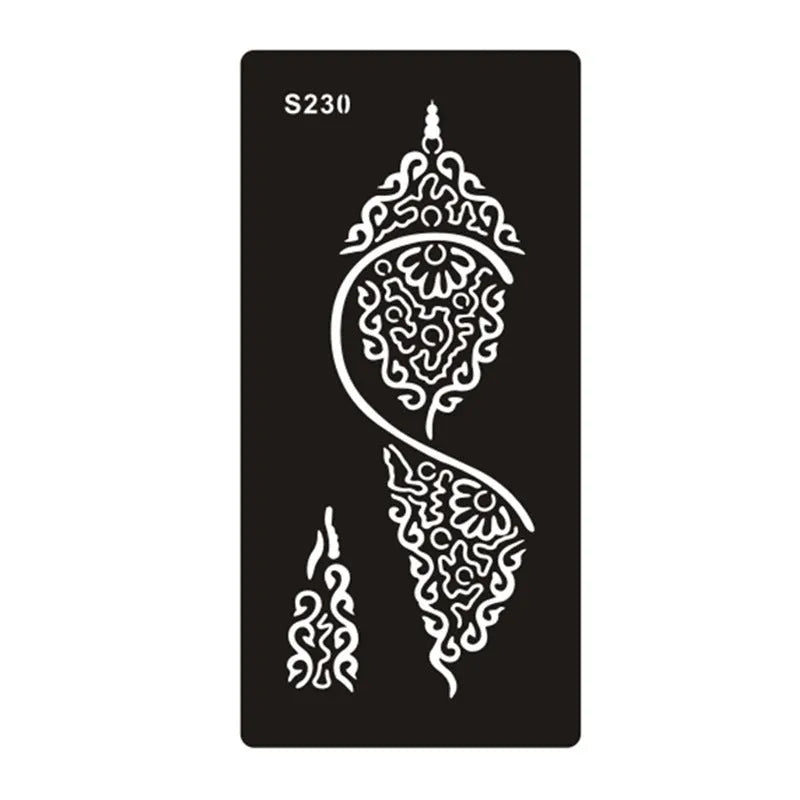 Geometric hollow tattoo template stickers on water transfer paper in multiple colours