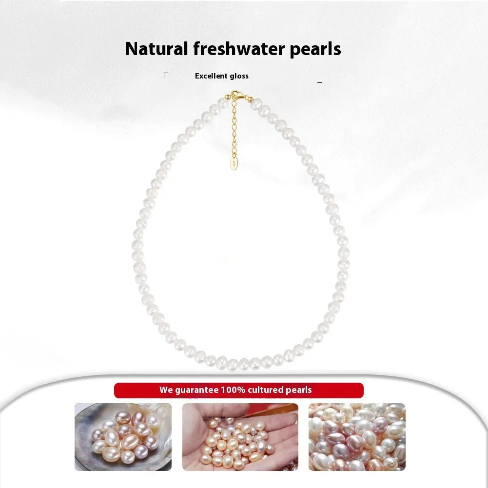 Adjustable sterling silver necklace with 6-7mm freshwater pearl pendant