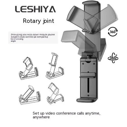 Universal foldable phone holder with rotating base in black, grey and green colours