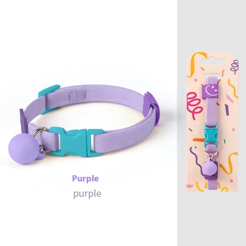 High elasticity polyester pet collar for small dogs in multiple colour options