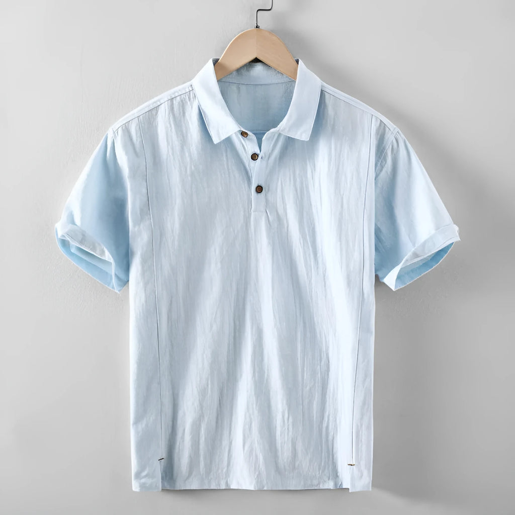 Men's cotton linen casual shirt in loose fit available in multiple solid colours