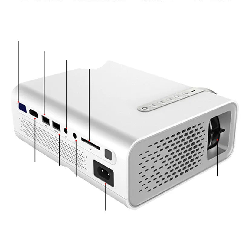 YG530 mini mobile phone projector with wireless connectivity in black or white colour options