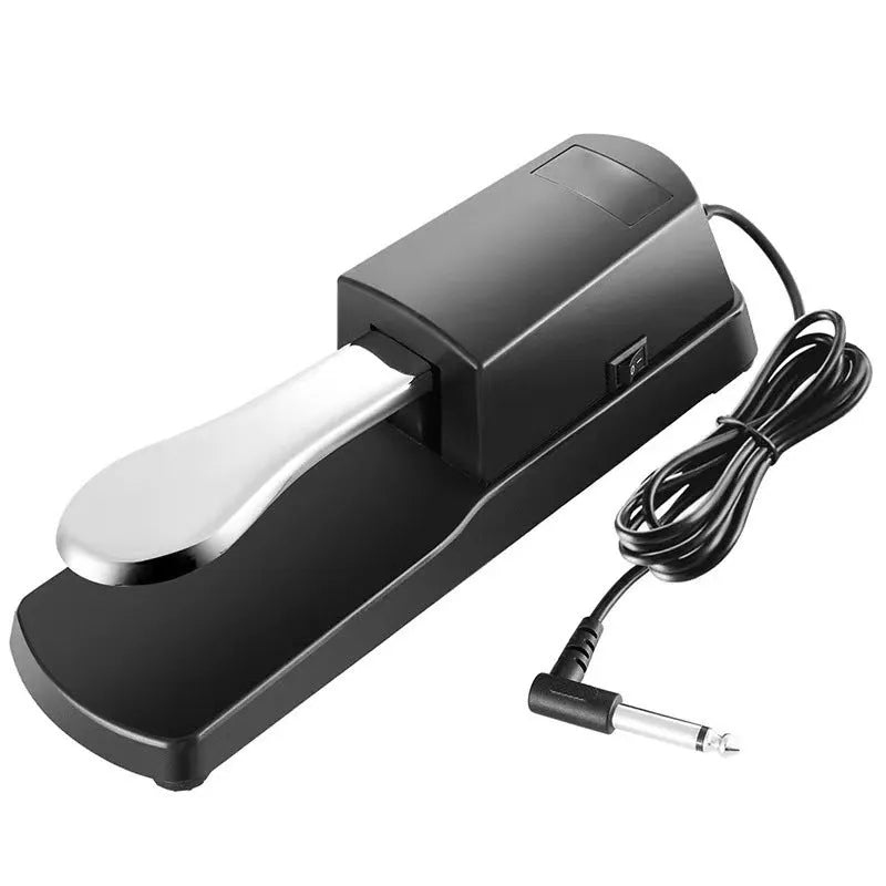 Universal keyboard sustain pedal with ABS plastic body and anti-slip rubber base