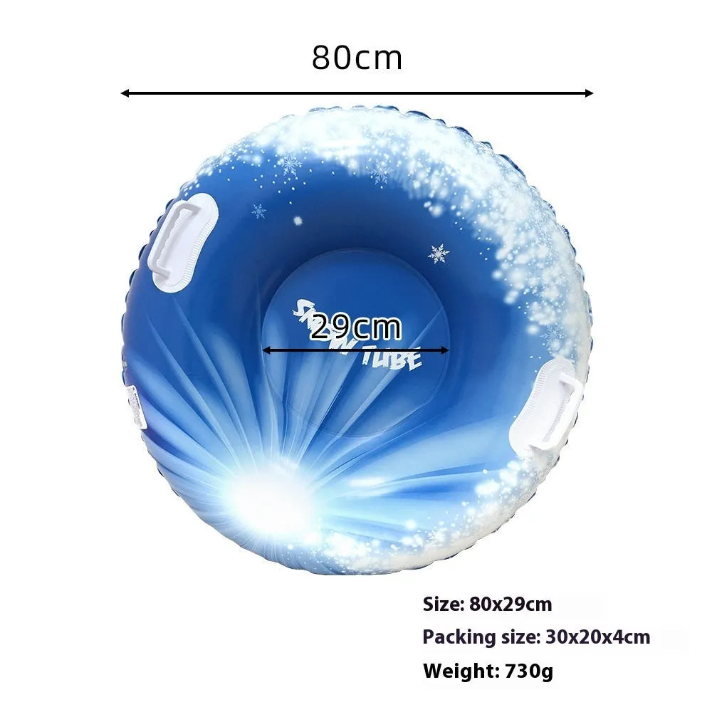 Colourful PVC winter ski ring toy for outdoor snow play with printed mountain designs