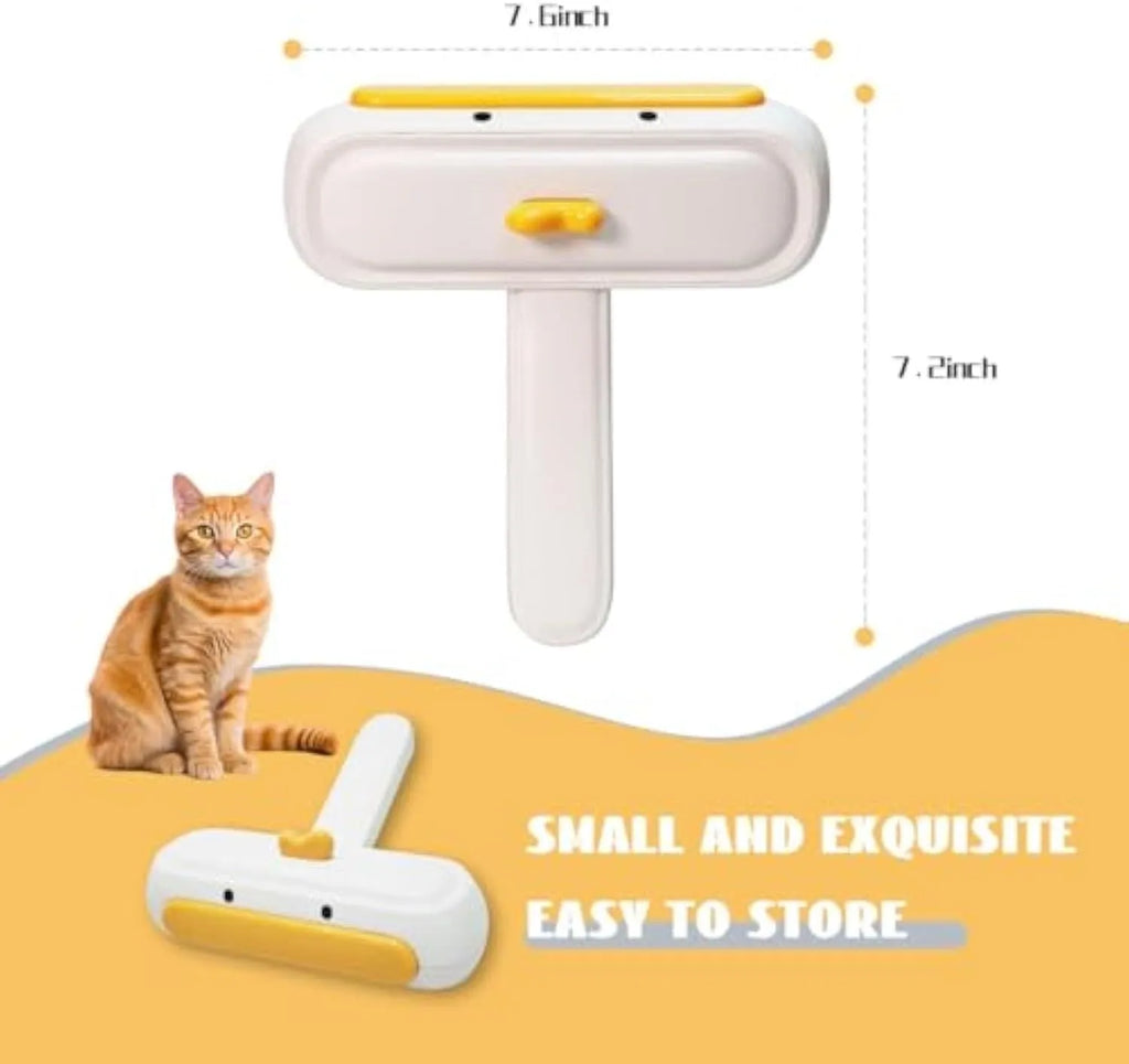Yellow duck design portable pet hair remover with washable reusable construction