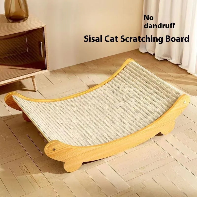 Sisal cat scratch board with sisal blanket material in pastoral style design