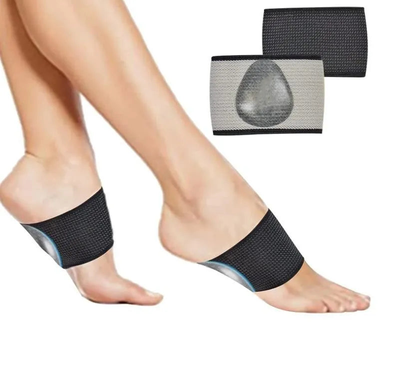 Elastic foot bandage cover with adjustable heart pad for arch support in PU material
