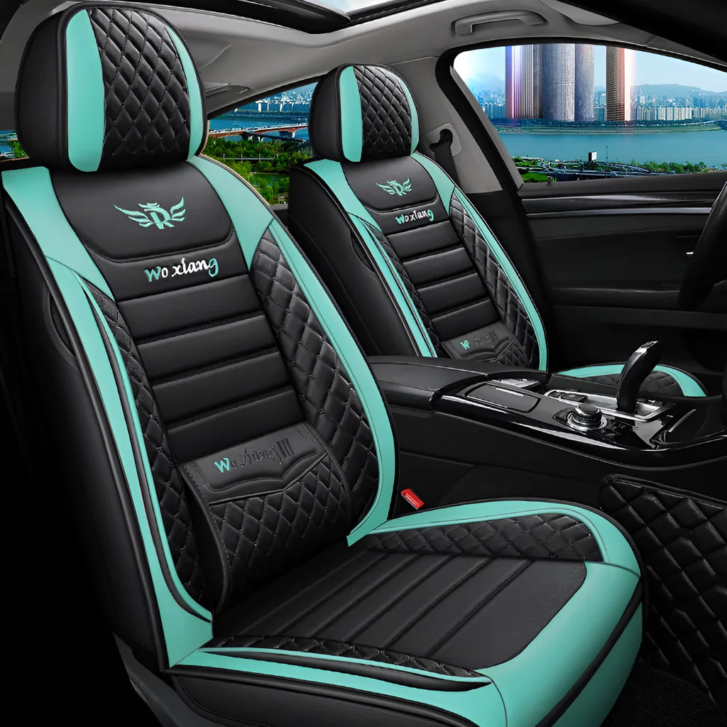High elastic sponge filled car seat cushion in leather with 65x55x25cm dimensions