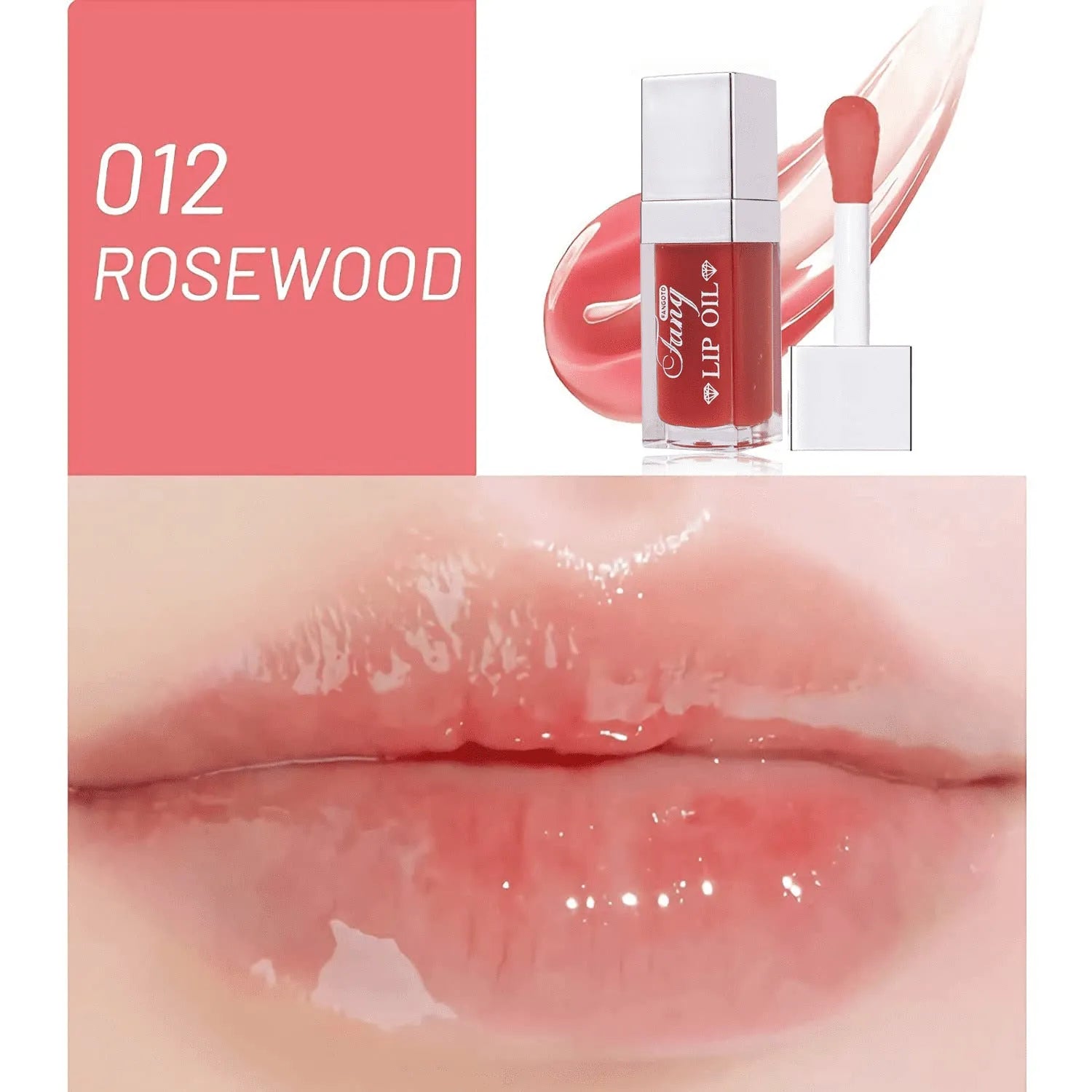 Mint lip gloss and lipstick set showing five bright colour options with lip essence oil