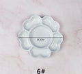 White ceramic painting palette in plum blossom shape for watercolour acrylic oil painting