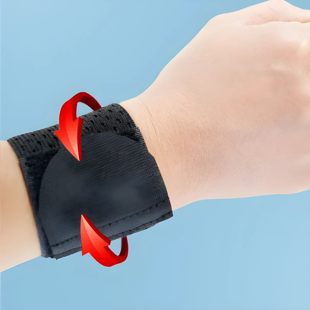 High elasticity breathable athletic wristguards in black, grey, and pink colours.