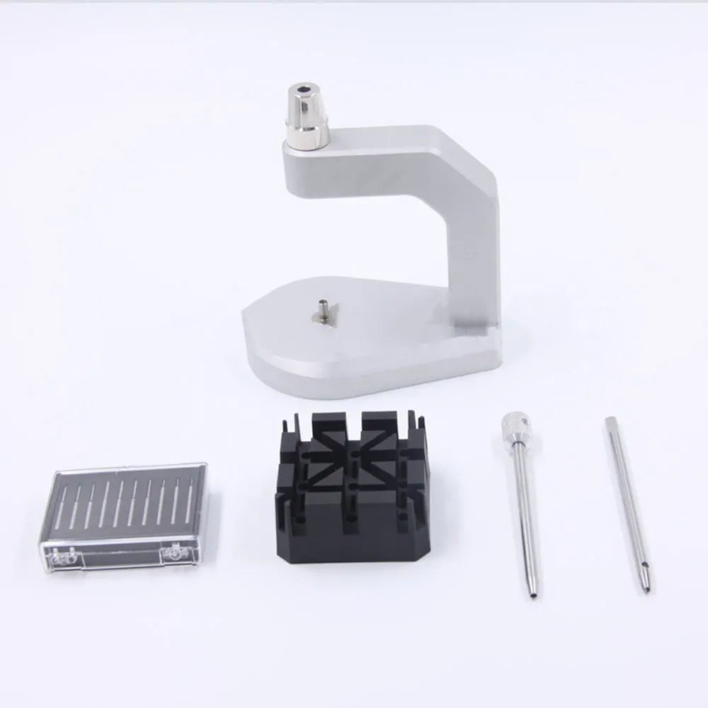 Silver tool steel press strap removal tool with metric measurements