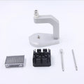 Silver tool steel press strap removal tool with metric measurements