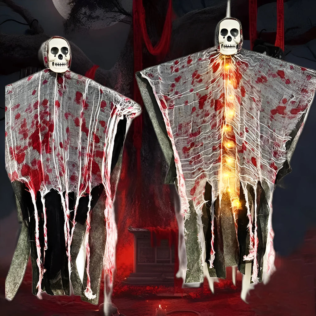 Blood-dyed luminous skull hanging ghost Halloween outdoor decoration
