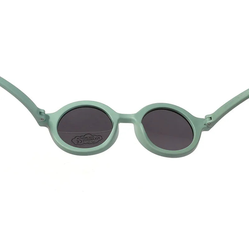 Children's silicone sunglasses for 0-3 years with round frames in multiple colours