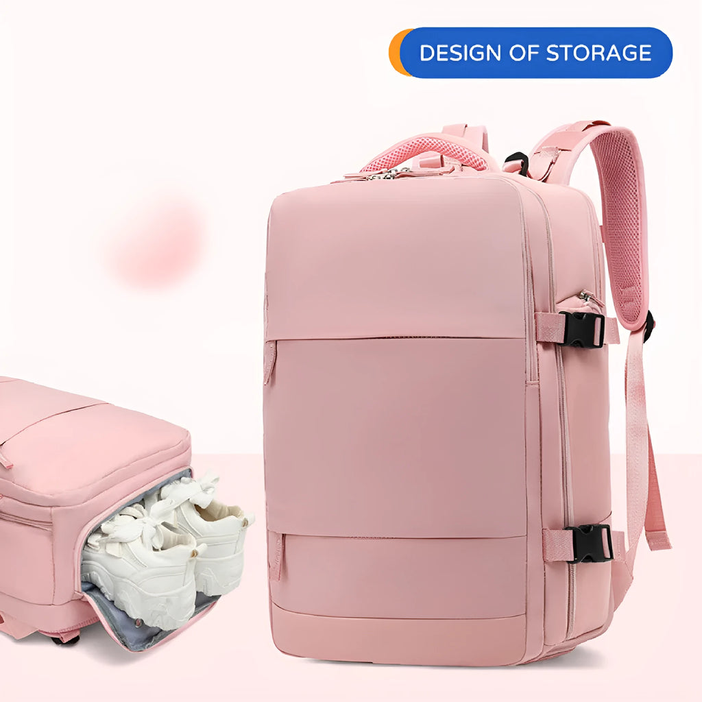 Large capacity waterproof nylon mummy backpack with multiple compartments and laptop sleeve in various colour options