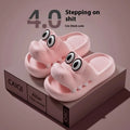 EVA platform parent child sandals with animal pattern in pink, green, yellow or blue