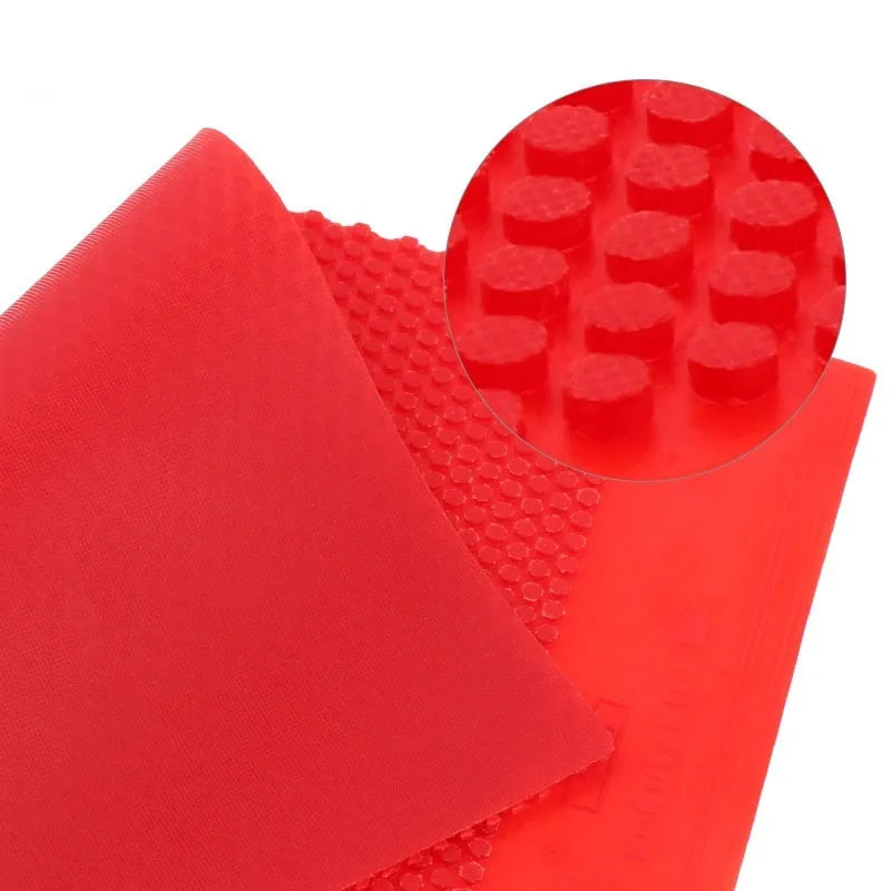 Table tennis rubber sheet with small particle pimpled surface in black colour