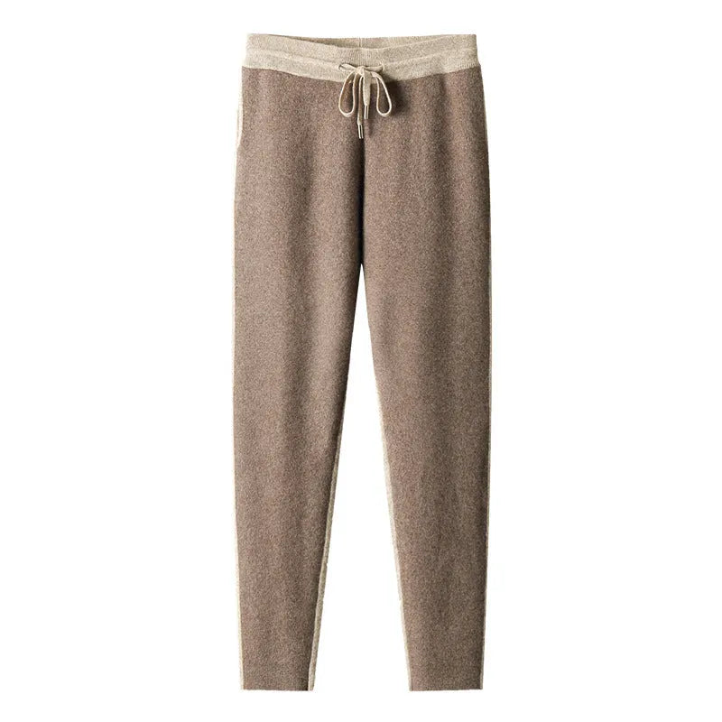 Cashmere wool blend men's sports cardigan suit with half turtleneck and matching trousers